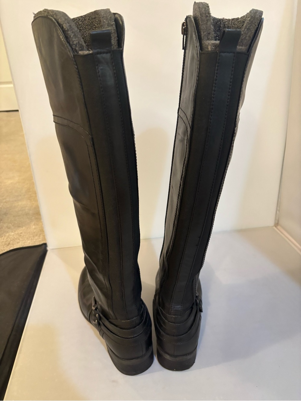 Audrey Brooks Black Tall Leather Riding Boots size 8 - Picture 8 of 10